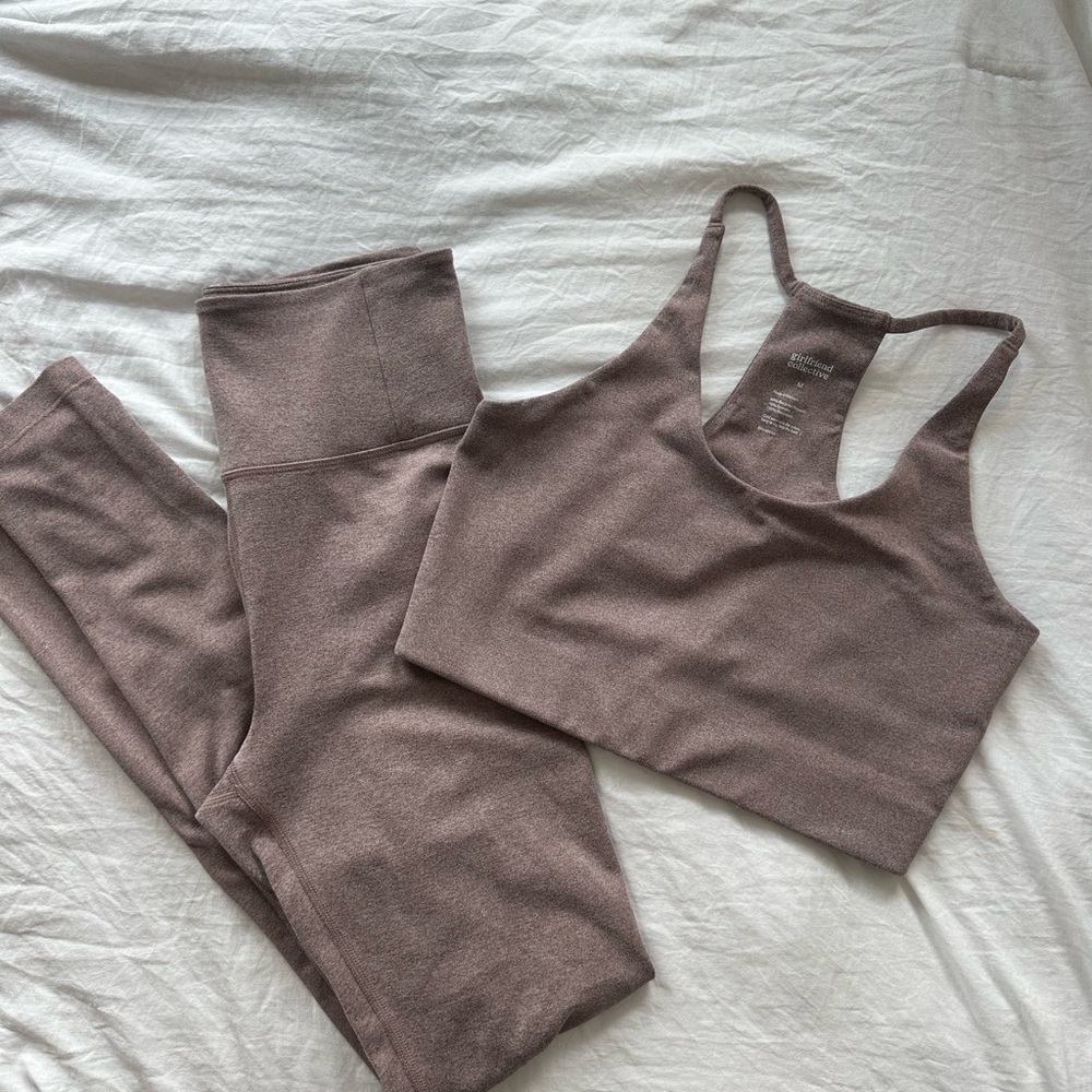 Girlfriend Collective Mauve Activewear Set TOP and LEGGINGS